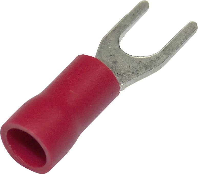 TRU Components 1582982 Gabelkabelschuh 0.50mm² 1.50mm² Loch-Ø=4.30mm Teilisoliert Rot