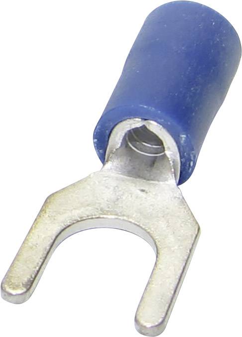 TRU Components 1582986 Gabelkabelschuh 1.50mm² 2.50mm² Loch-Ø=6.40mm Teilisoliert Blau