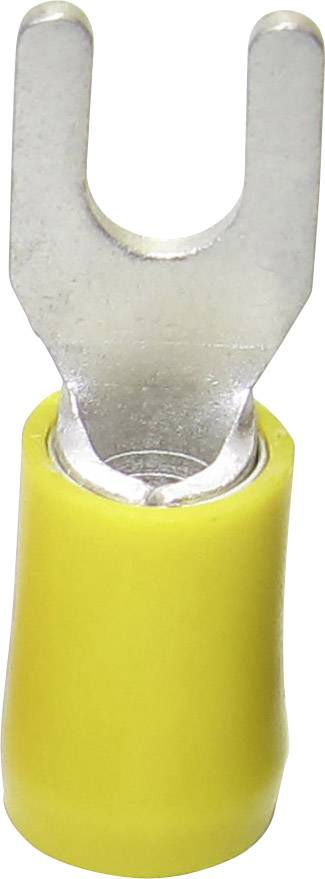 TRU Components 1583077 Gabelkabelschuh 4mm² 6mm² Loch-Ø=6.40mm Teilisoliert Gelb