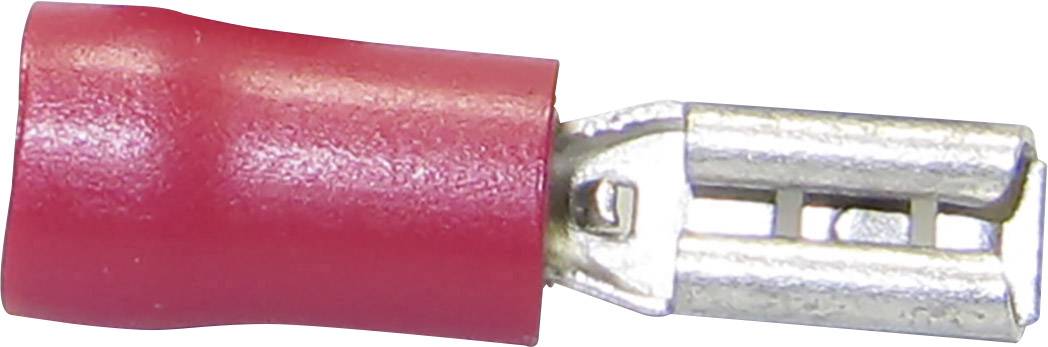 TRU Components 1583078 Flachsteckhülse Steckbreite: 2.80mm Steckdicke: 0.80mm 180° Teilisoliert Rot