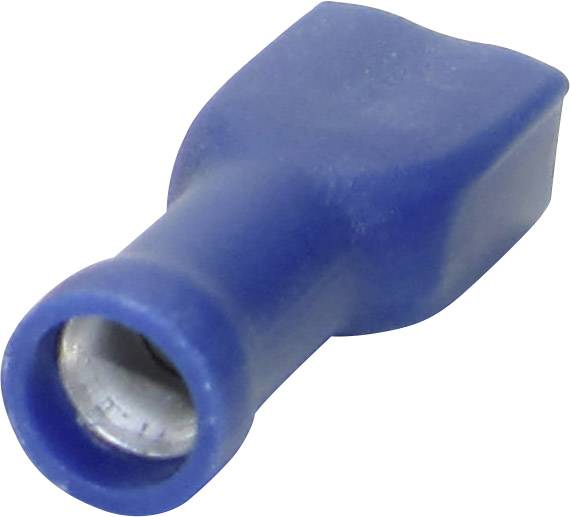 TRU Components 1582966 Flachsteckhülse Steckbreite: 2.80mm Steckdicke: 0.50mm 180° Vollisoliert Blau