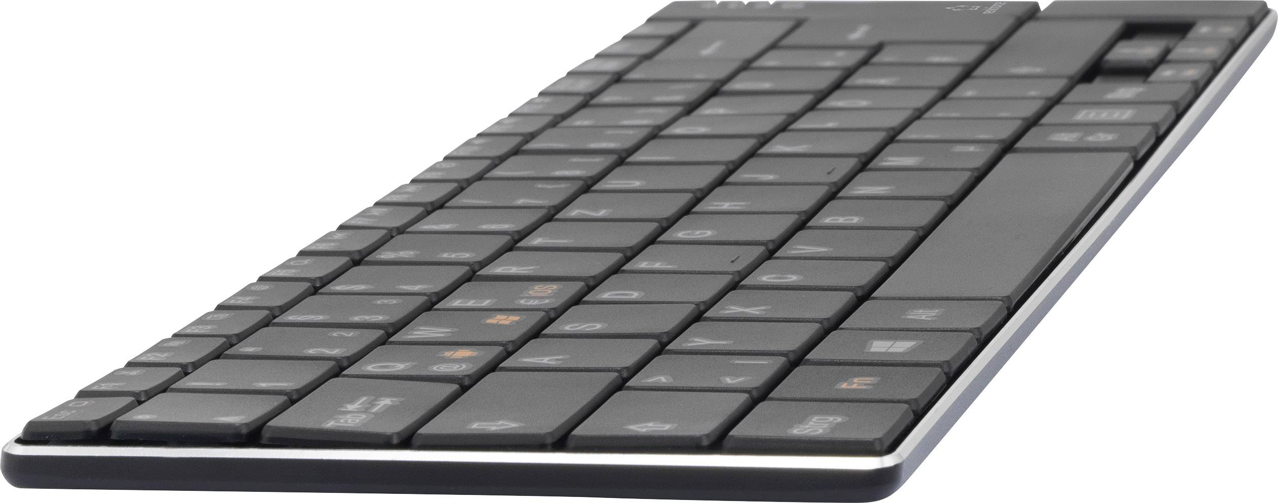 Renkforce RF-DS-SLIMBT Bluetooth® Tastatur Deutsch, QWERTZ Schwarz Wiederaufladbar
