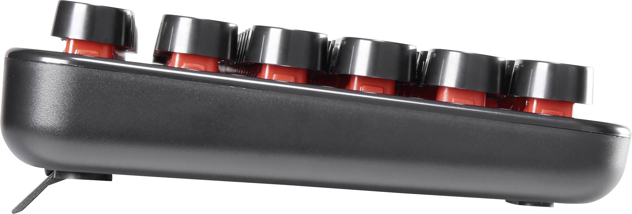 Renkforce RF-DS-RETRO Funk Tastatur, Maus-Set Deutsch, QWERTZ Schwarz, Rot