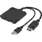 Renkforce RF-4758087 DisplayPort Adapter [1x DisplayPort Stecker - 2x DisplayPort Buchse] Schwarz 20.00cm
