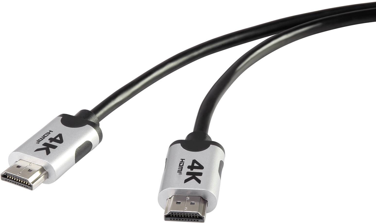 SpeaKa Professional HDMI Anschlusskabel HDMI-A Stecker 2.00 m Schwarz SP-6344136 4K UHD, Audio Retu