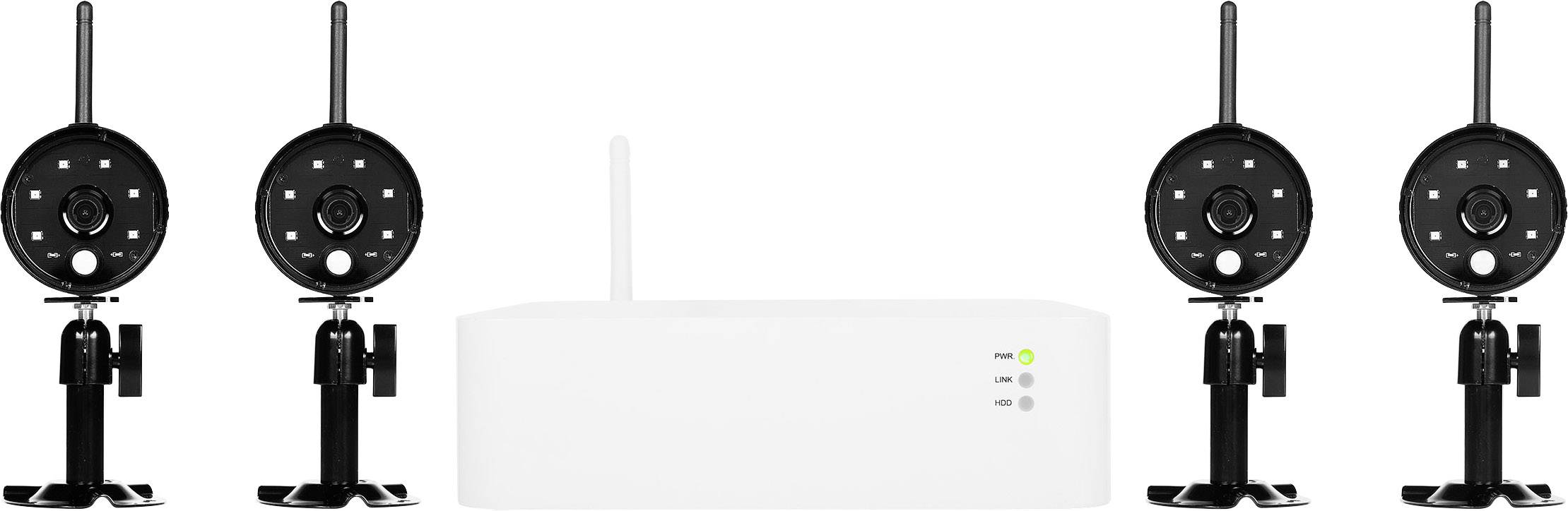 Smartwares  WDVR840S Funk-Überwachungskamera-Set  mit 4 Kameras 1920 x 1080 Pixel  2.4 GHz