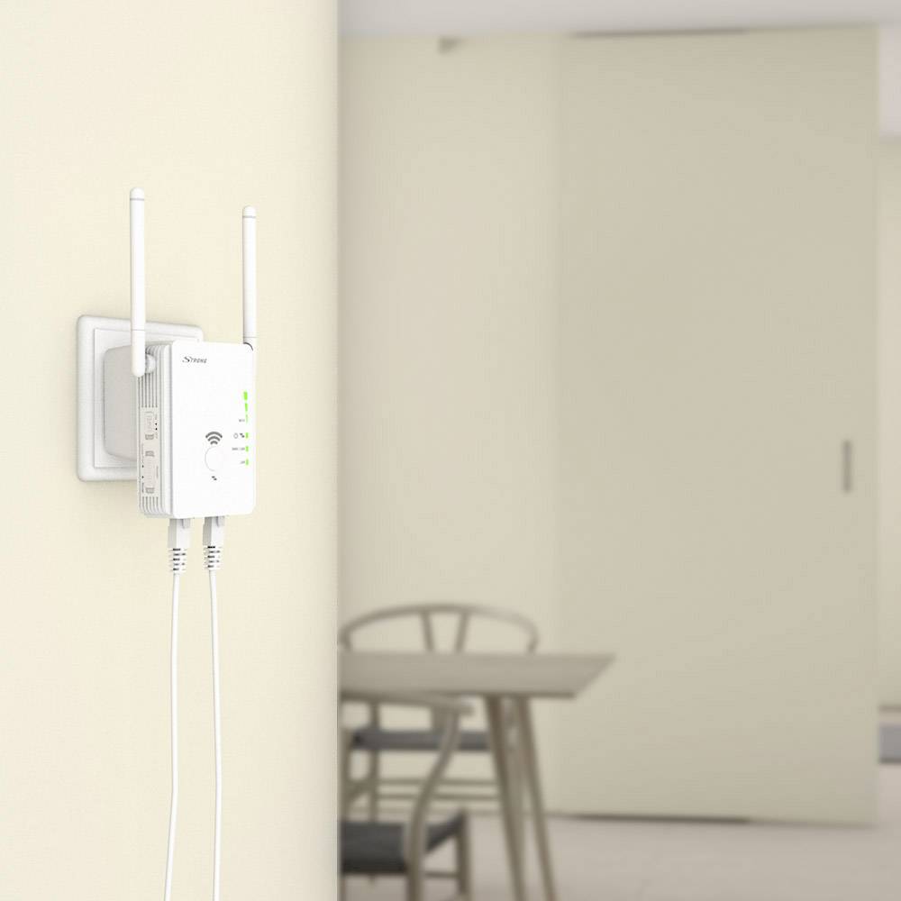 STRONG - REPEATER300V2 - Netzwerk-Repeater - 300 Mbit/s - WLAN - Eingebauter Ethernet-Anschluss - Weiß