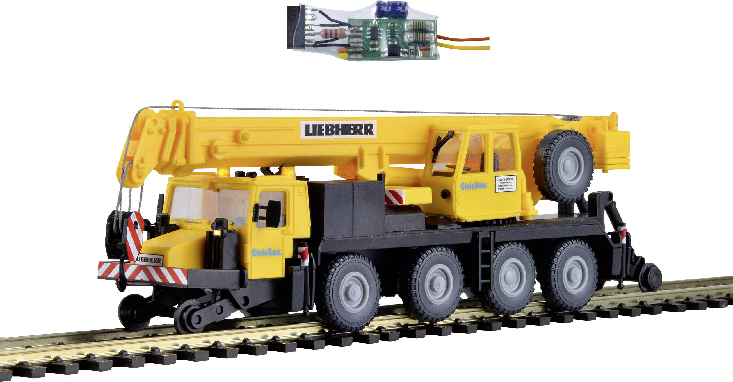Kibri 10558 H0 Baufahrzeug Modell Liebherr Mobilkran LTM 1050-4 GleisBau