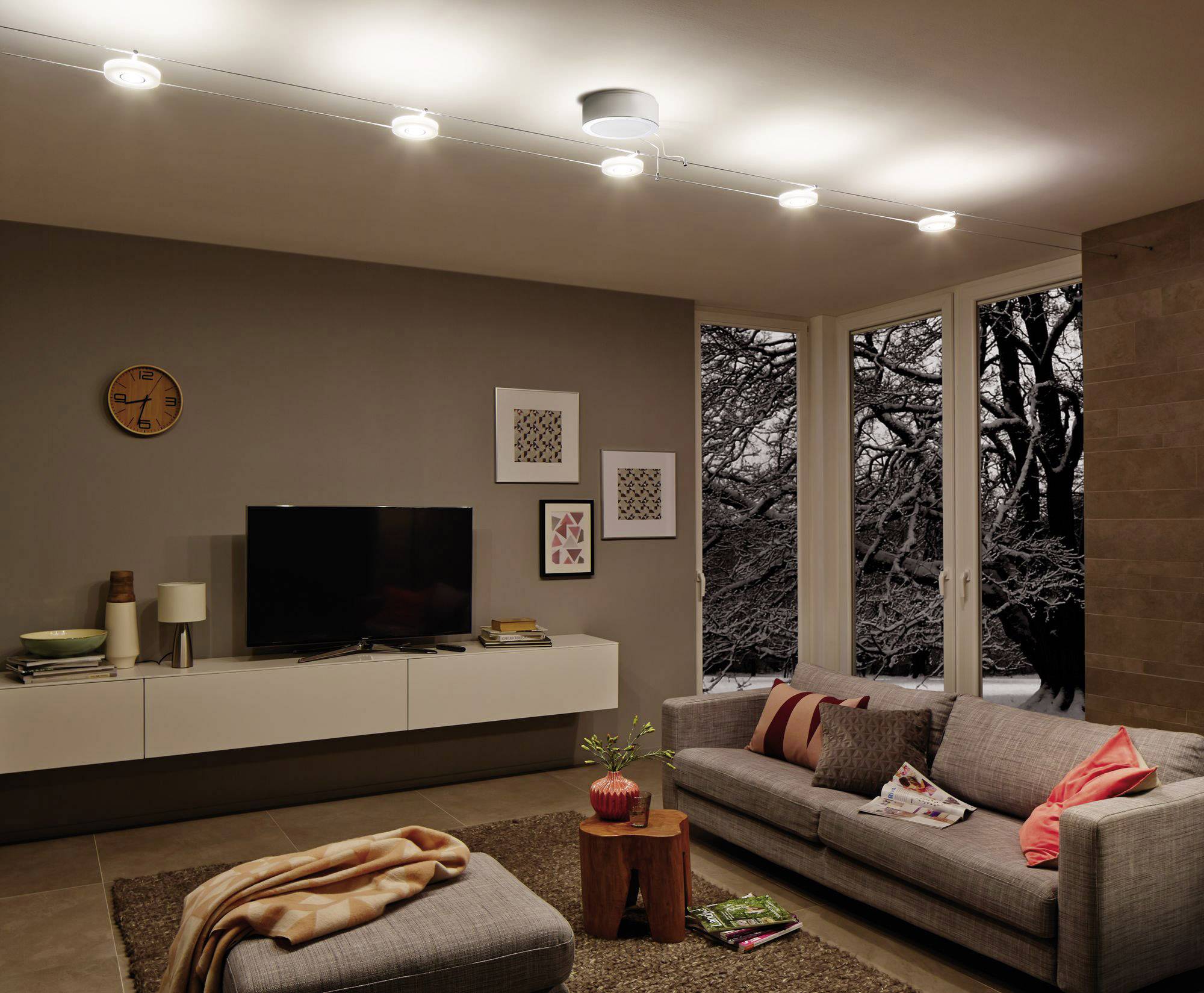 Paulmann DiscLED I 50109 Seil-Basissystem LED fest eingebaut 16W LED Satin