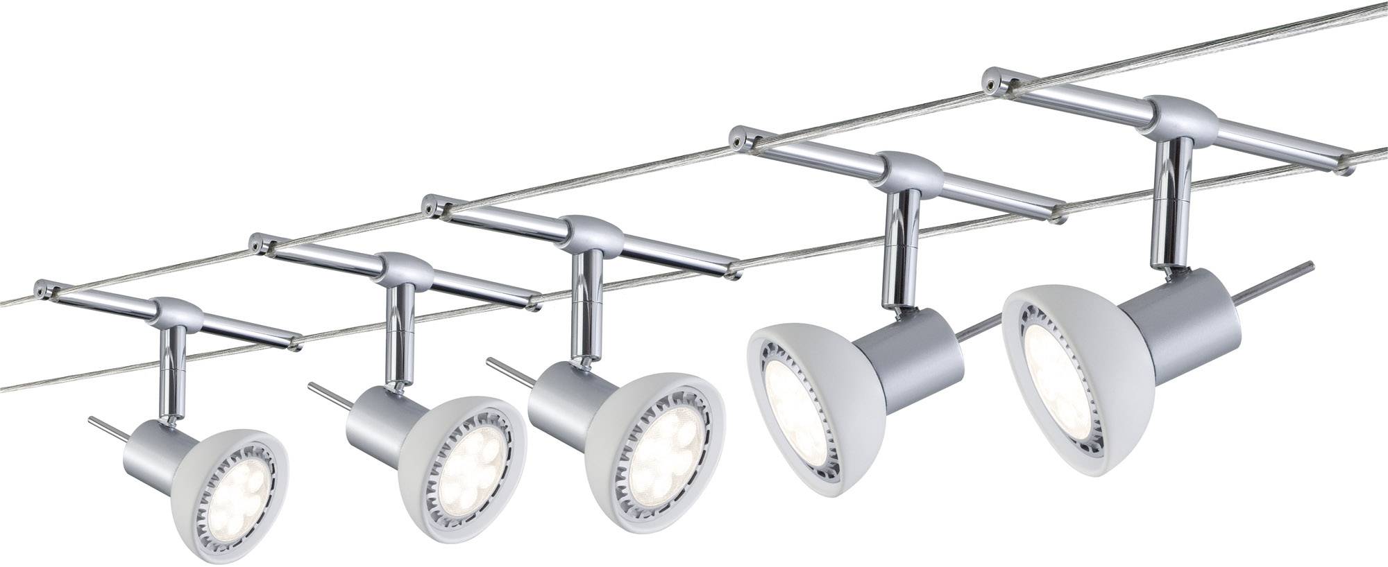 Paulmann Sheela 94136 Seil-Basissystem GU5.3 50W LED Chrom (matt), Opal