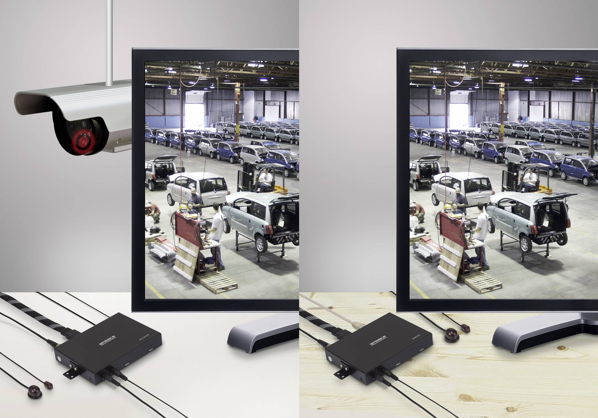 SpeaKa Professional HDMIV-IPSO100 HDMI®, RS232 Extender (Verlängerung) über Glasfaserkabel 20 km