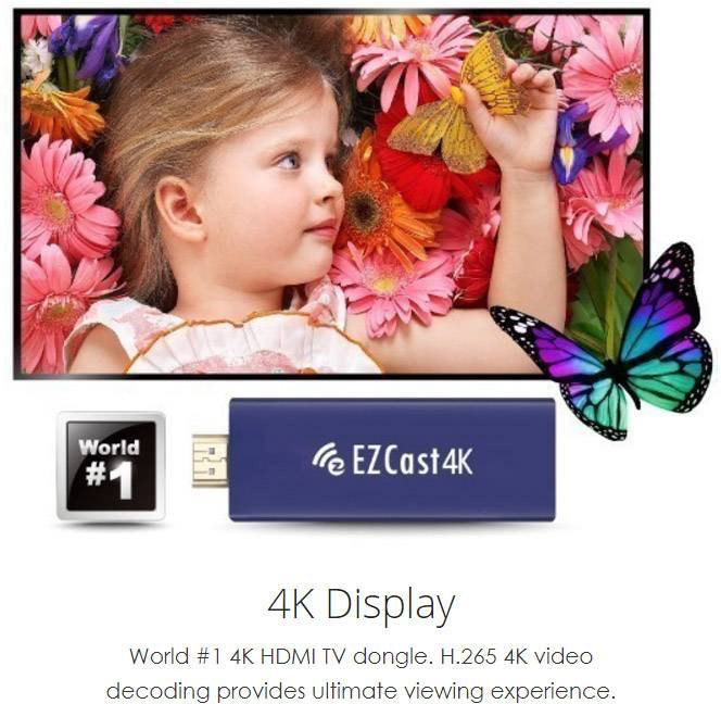 EZCast Renkforce 4K HDMI Streaming Stick AirPlay, DLNA, Miracast
