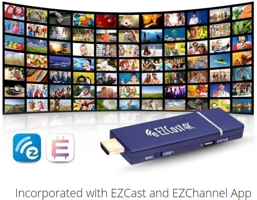EZCast Renkforce 4K HDMI Streaming Stick AirPlay, DLNA, Miracast