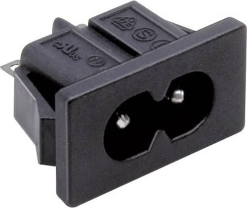 TRU Components TC-2512023 Kaltgeräte-Steckverbinder Stecker, Einbau vertikal Gesamtpolzahl: 2 2.5 A