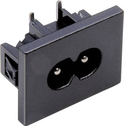 C8 Kaltgeräte-Steckverbinder Snap-In Einbau-Stecker – 250V / 2A, Einbauöffnung Ca. 23,5x12,2 Mm
