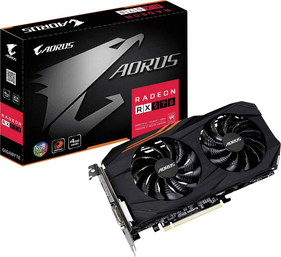 Gigabyte Grafikkarte AMD Radeon RX 570 Aorus 4 GB GDDR5-RAM PCIe x16 HDMI™, DVI, DisplayPort