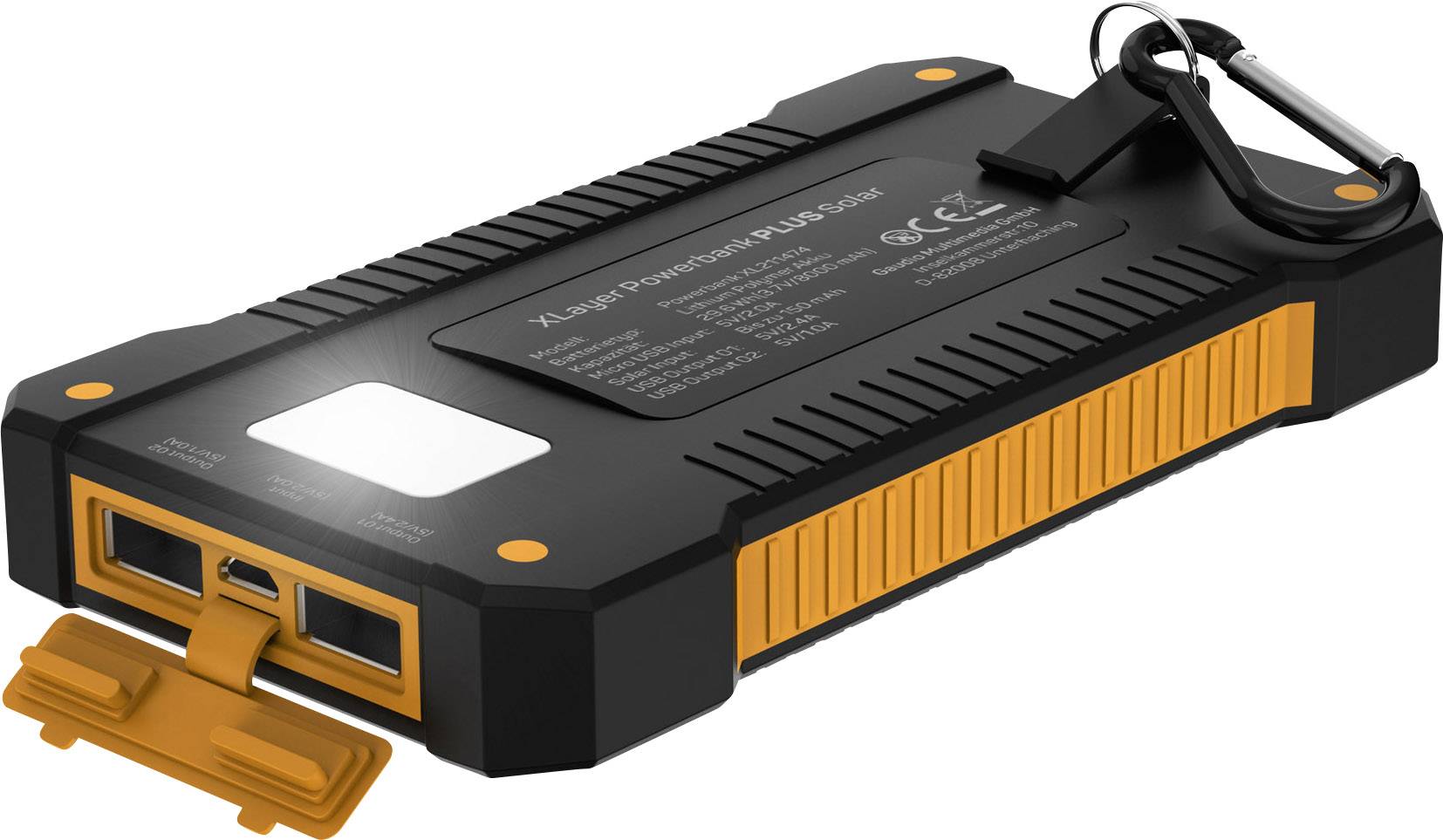 Xlayer Powerbank Plus 211474 Solar-Ladegerät Ladestrom Solarzelle 150 mA  8000 mAh