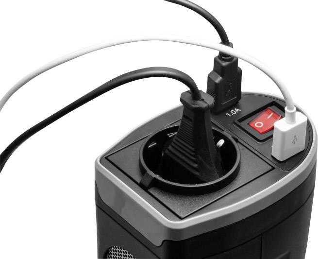 Technaxx Wechselrichter TE13 200W 12 V/DC - 230 V/AC, 5 V/DC Dosenform für Getränkehalter