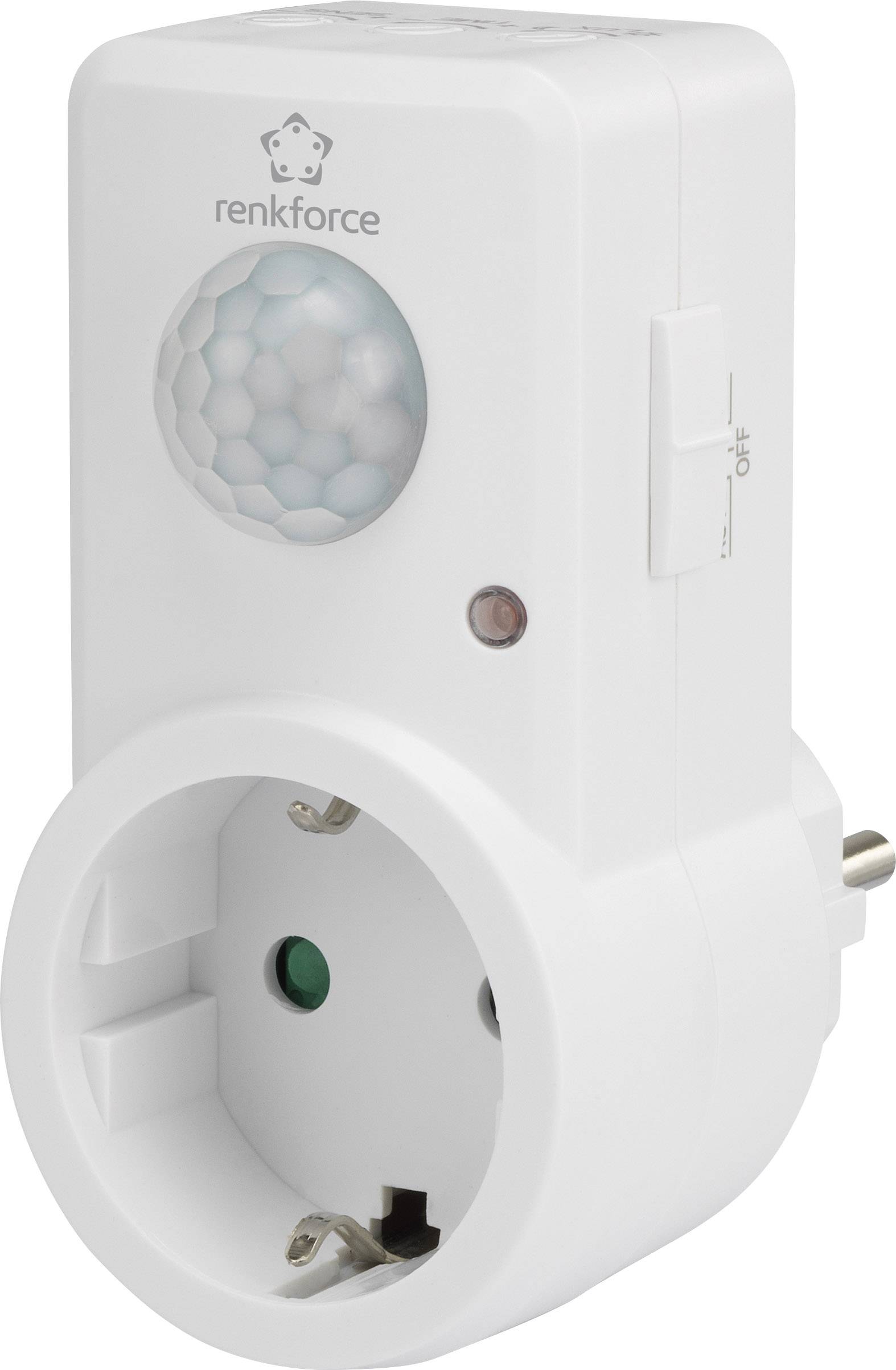 Renkforce 1588385 Zwischenstecker PIR-Bewegungsmelder 120° Weiß IP20