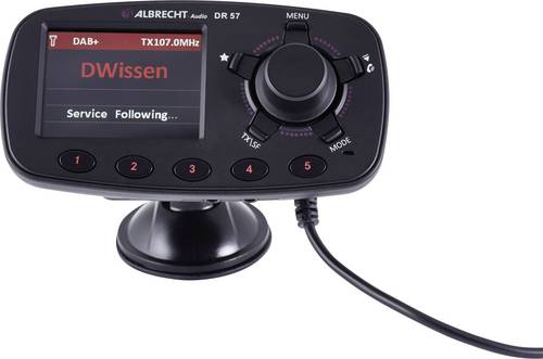 Albrecht DR57 DAB+ Empfänger Freisprechfunktion, Saugnapfhalterung