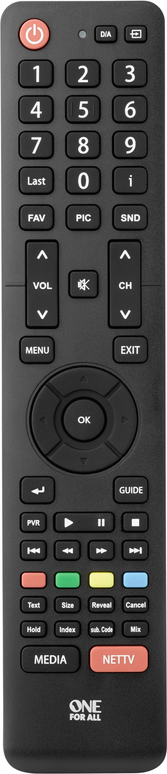 One For All URC 1916 Fernbedienung Schwarz