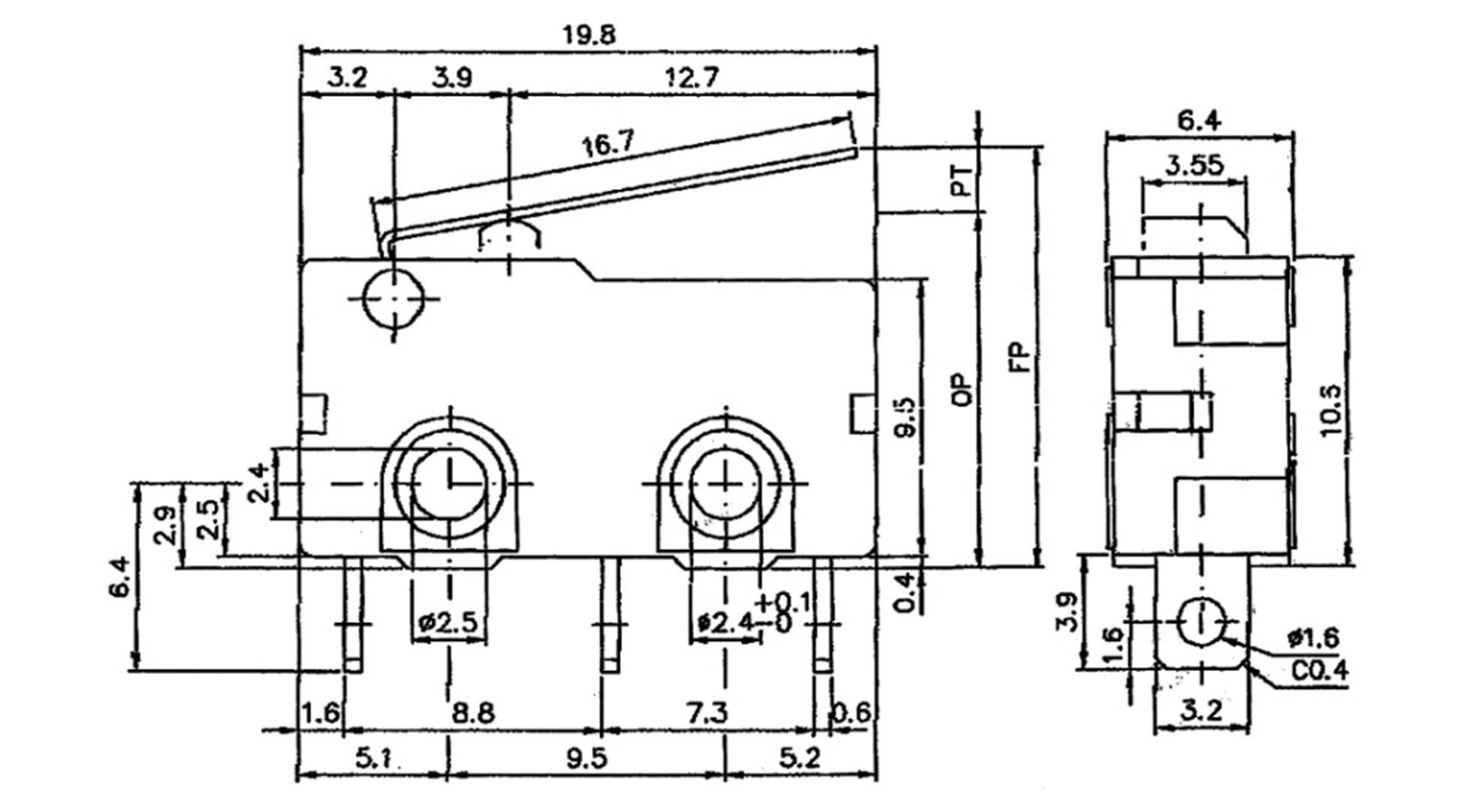 TRU Components TC-MS01 Mikroschalter TC-MS01 5A tastend