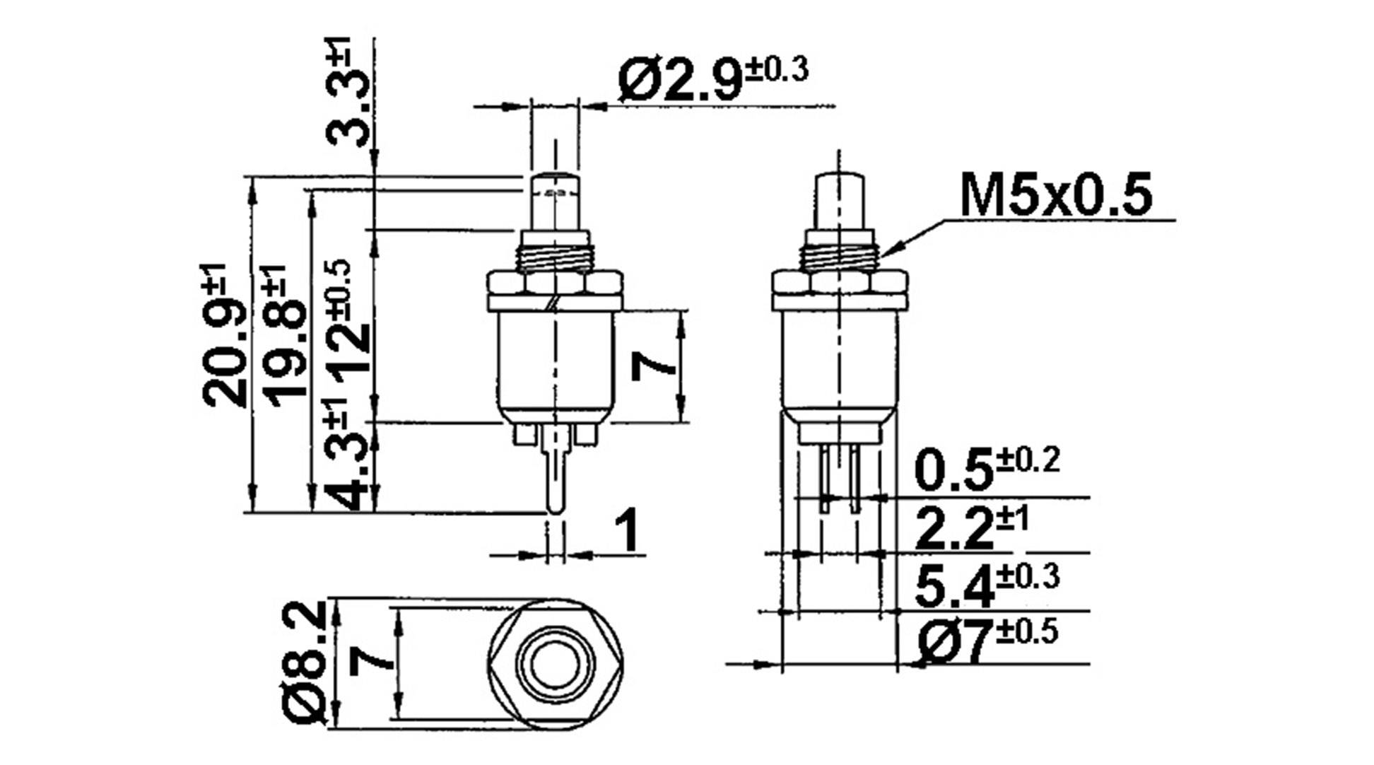 TRU Components TC-DT151SW TC-DT151SW Drucktaster tastend