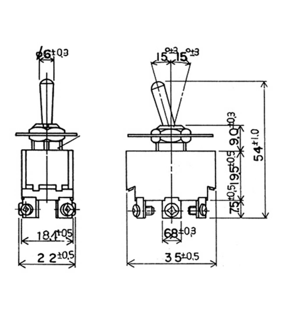 TRU Components TC-GT143 TC-GT143 Kippschalter 125 V/AC 10A 1 x Ein/Aus/Ein rastend/0/rastend