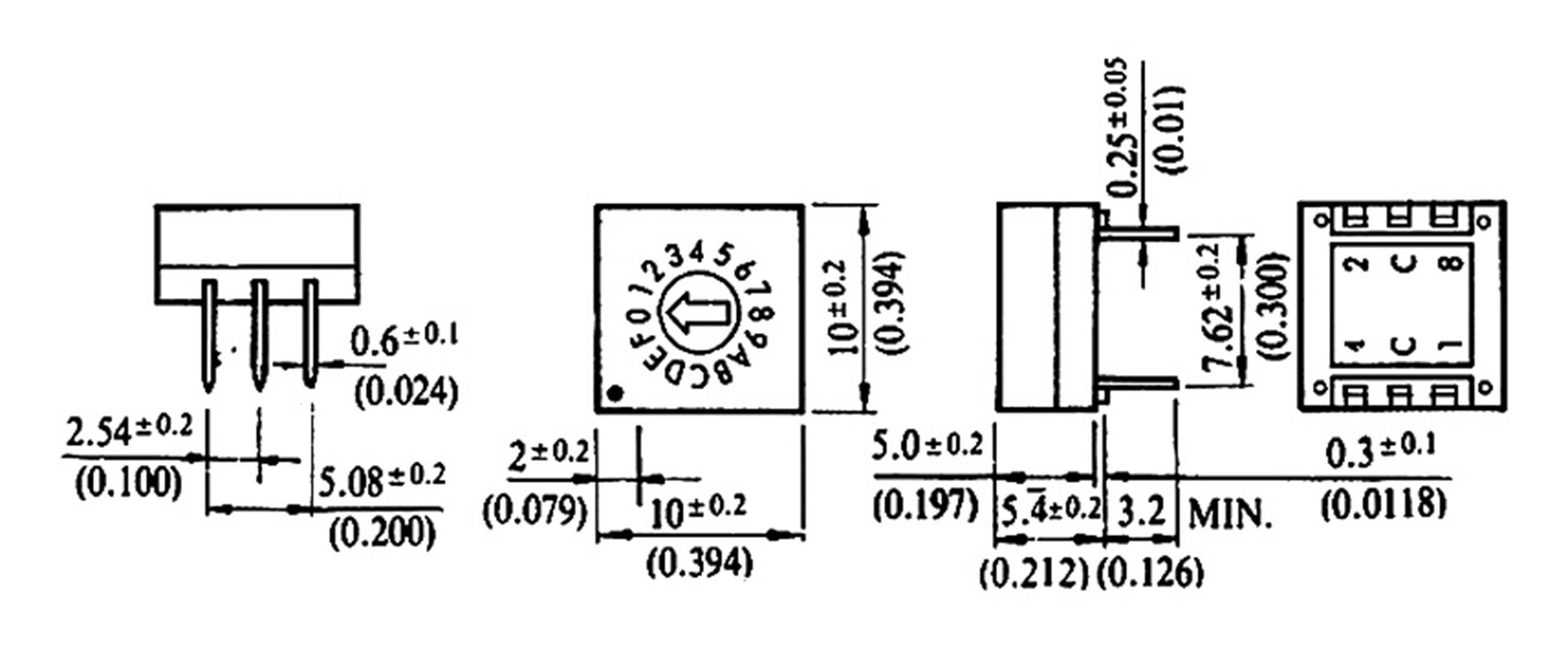 TRU Components TC-CDS16 TC-CDS16 Codierschalter Hexadezimal 0-9/A-F 1St.