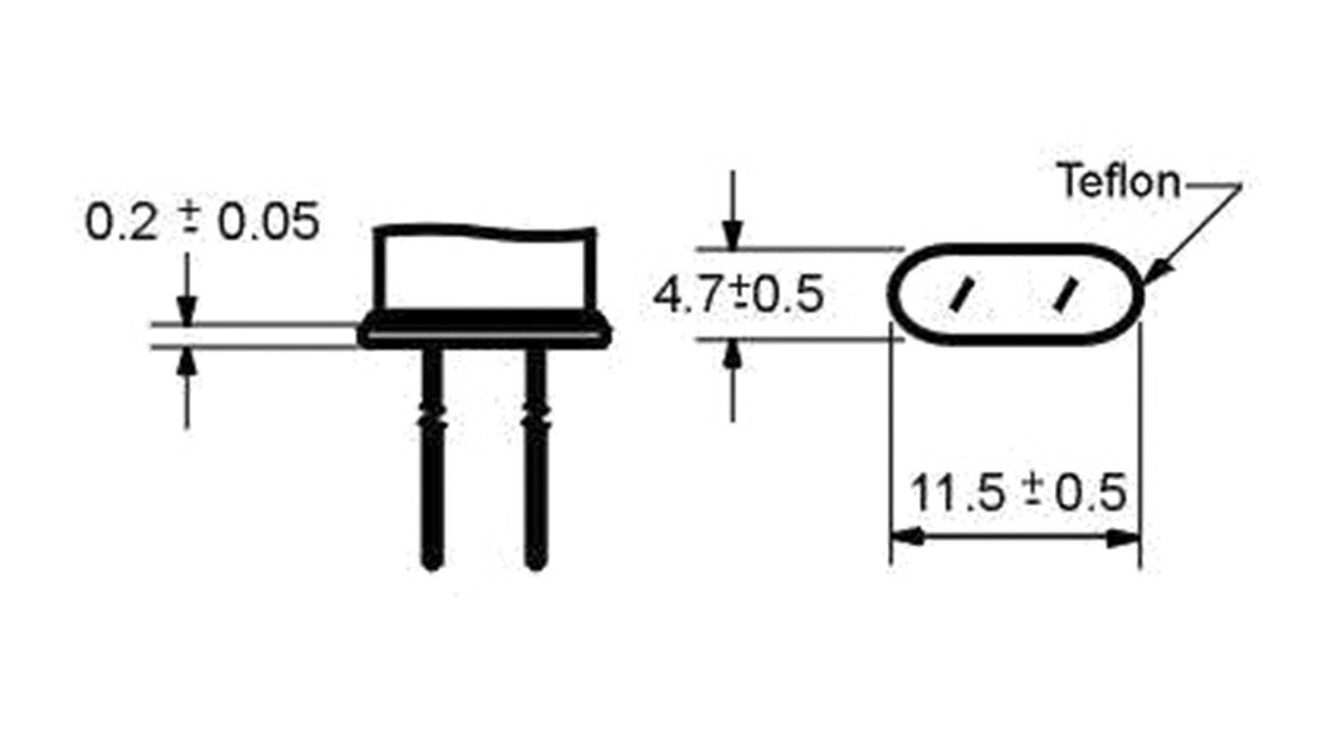 TRU Components Isolierscheibe (L x B) 11.5mm x 4.7mm Passend für (Gehäuseart (Halbleiter)) HC-49/US-SMD