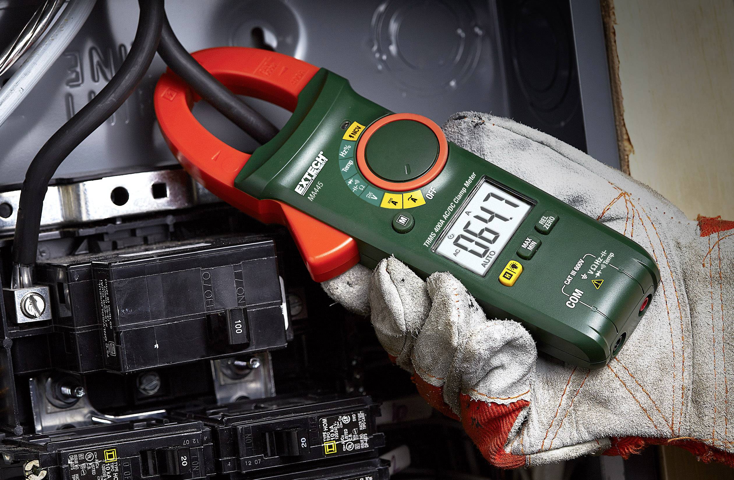 Extech MA445 Hand-Multimeter, Stromzange digital CAT III 600 V Anzeige (Counts): 4000