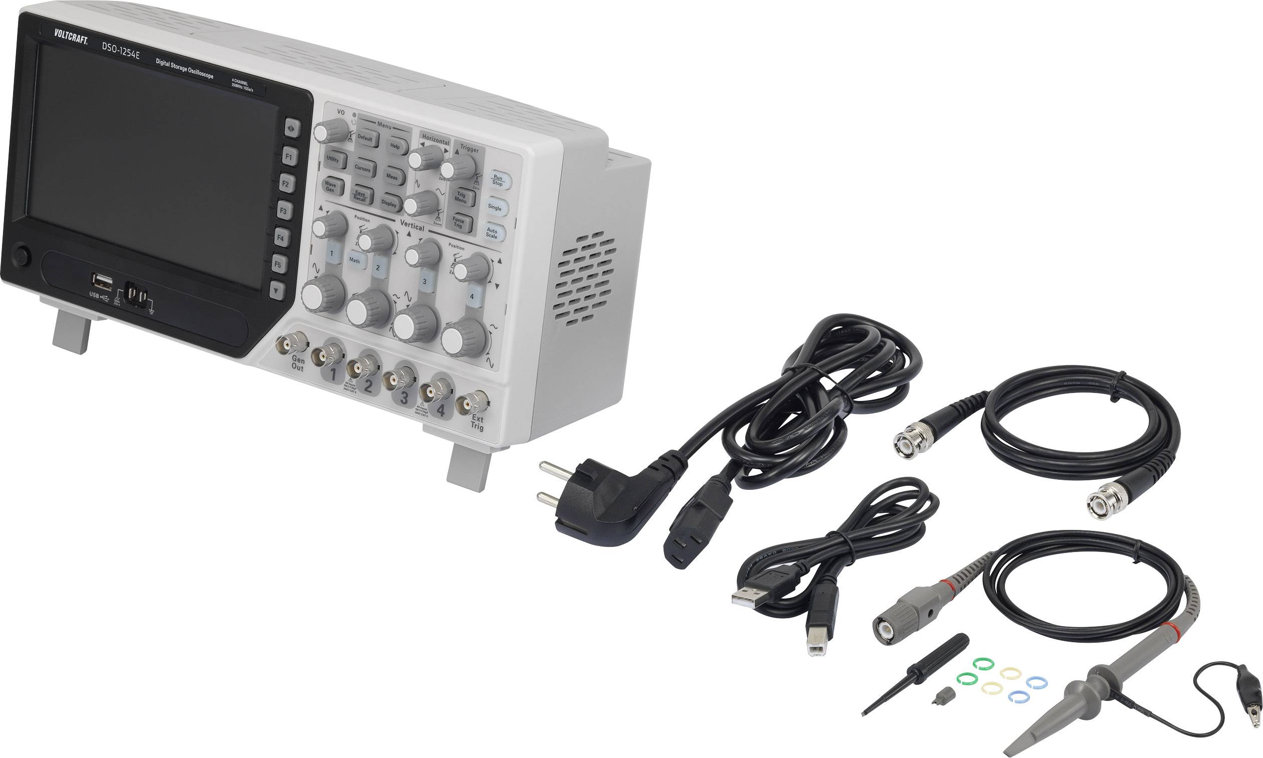 VOLTCRAFT DSO-1104F Digital-Oszilloskop 100MHz 4-Kanal 1 GSa/s 64 kpts 8 Bit Digital-Speicher (DSO), Funktionsgenerator 1St.