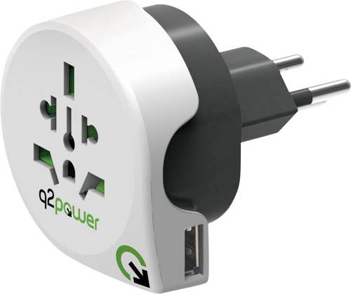 Q2 Power 1.100210 Reiseadapter Welt nach Schweiz mit USB