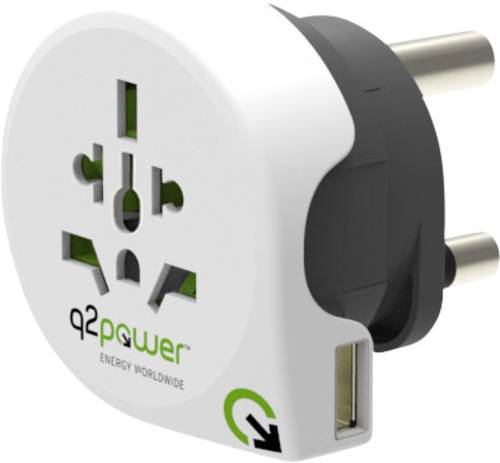 Q2 Power 1.100230 Reiseadapter Welt nach Süd Afrika mit USB