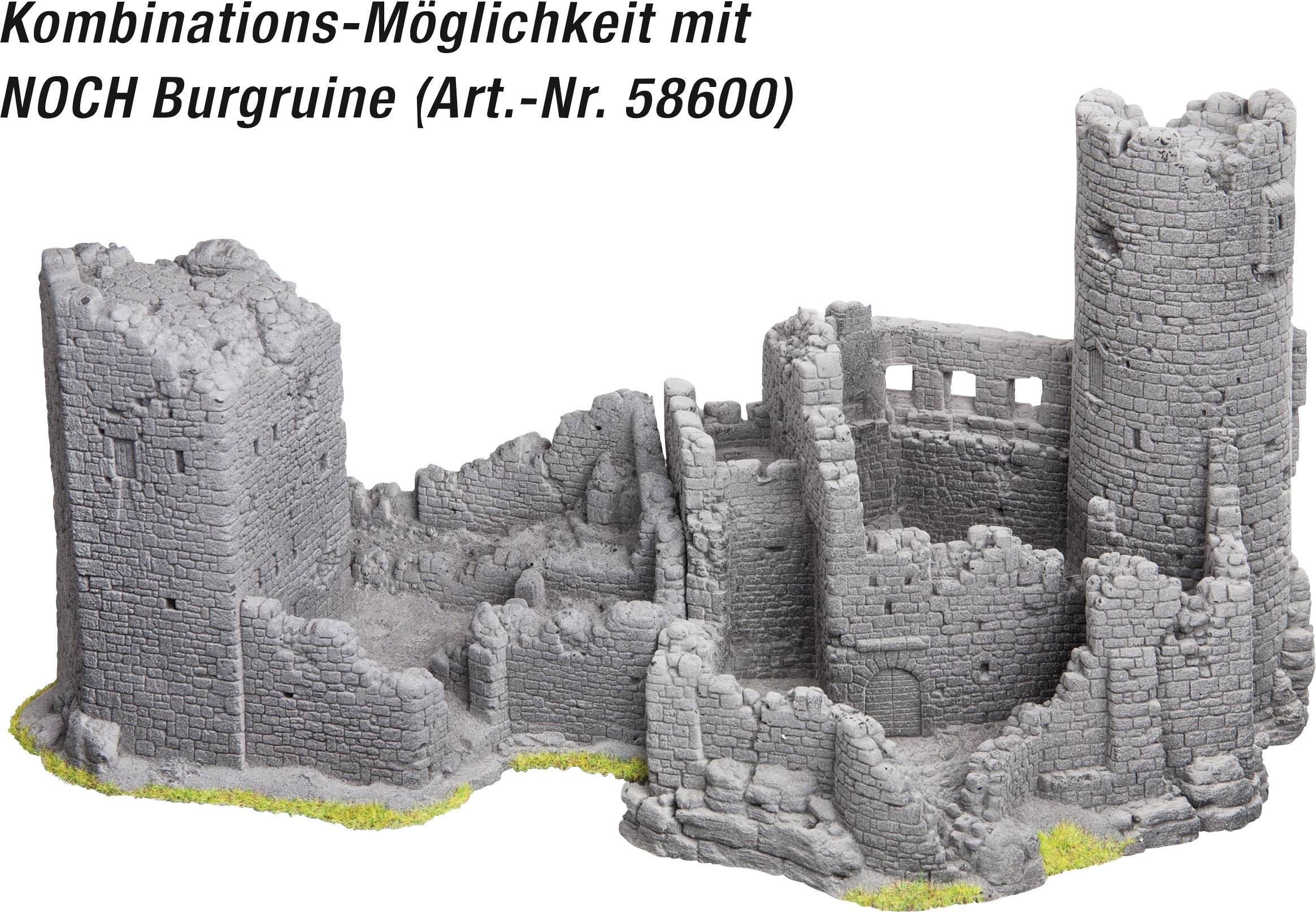 Noch 58609 - Burgruine, 15,5 X 10 Cm, 12 Cm Hoch, Modellbau