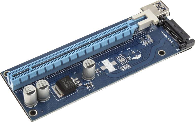Kolink Mining Rendering Kit Riser-Karte [1x PCIe x1 Steckkarte - 1x PCIe x16 Steckplatz, SATA-Strom-Buchse 15pol.]