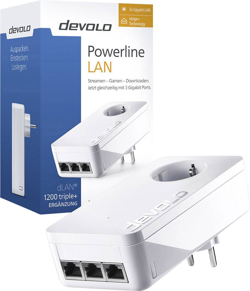 Devolo (EU) dLAN 1200+ triple Powerline Powerline Einzel Adapter