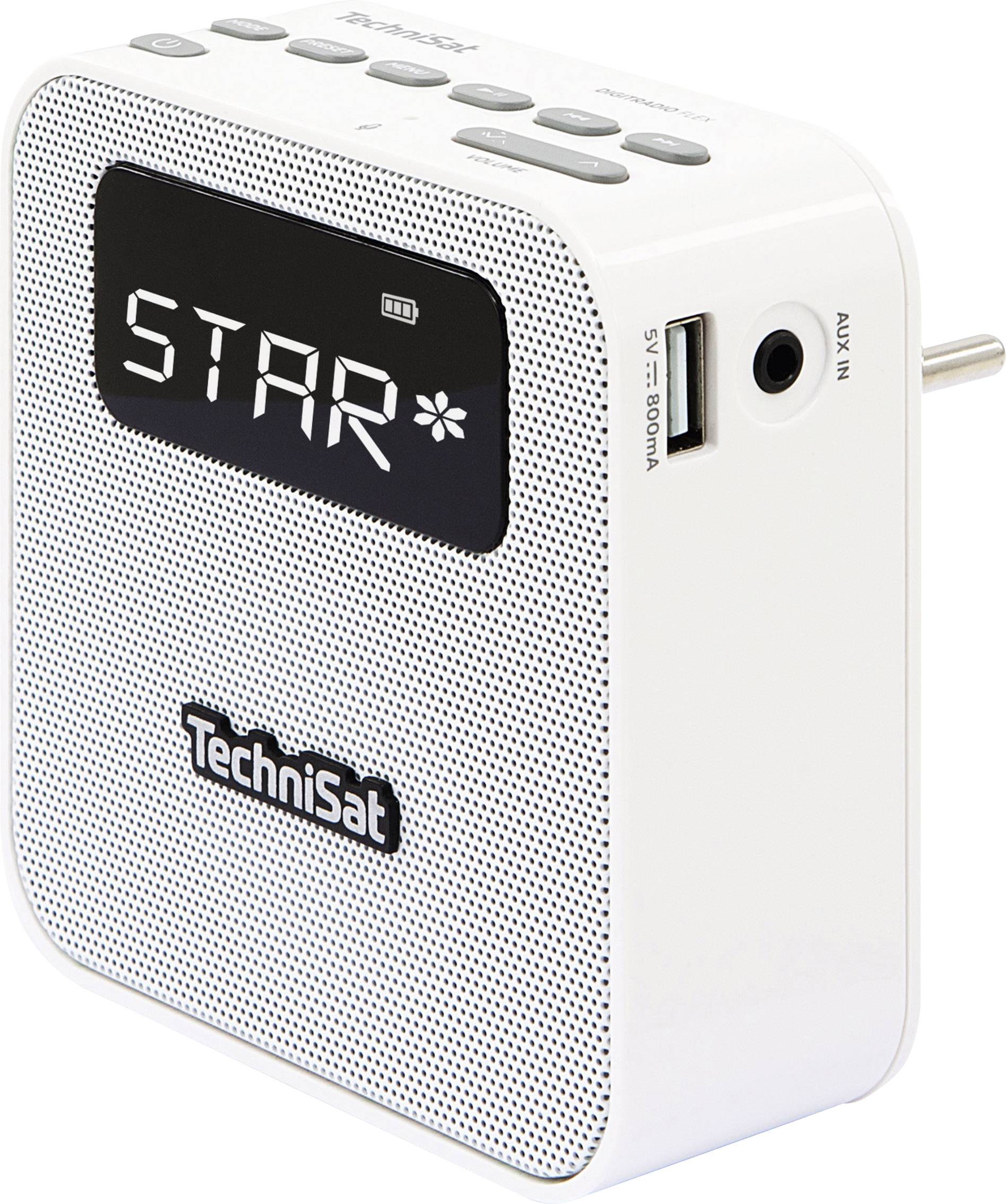 TechniSat Digitradio Flex Steckdosenradio DAB+, UKW AUX, Bluetooth®, USB   Weiß