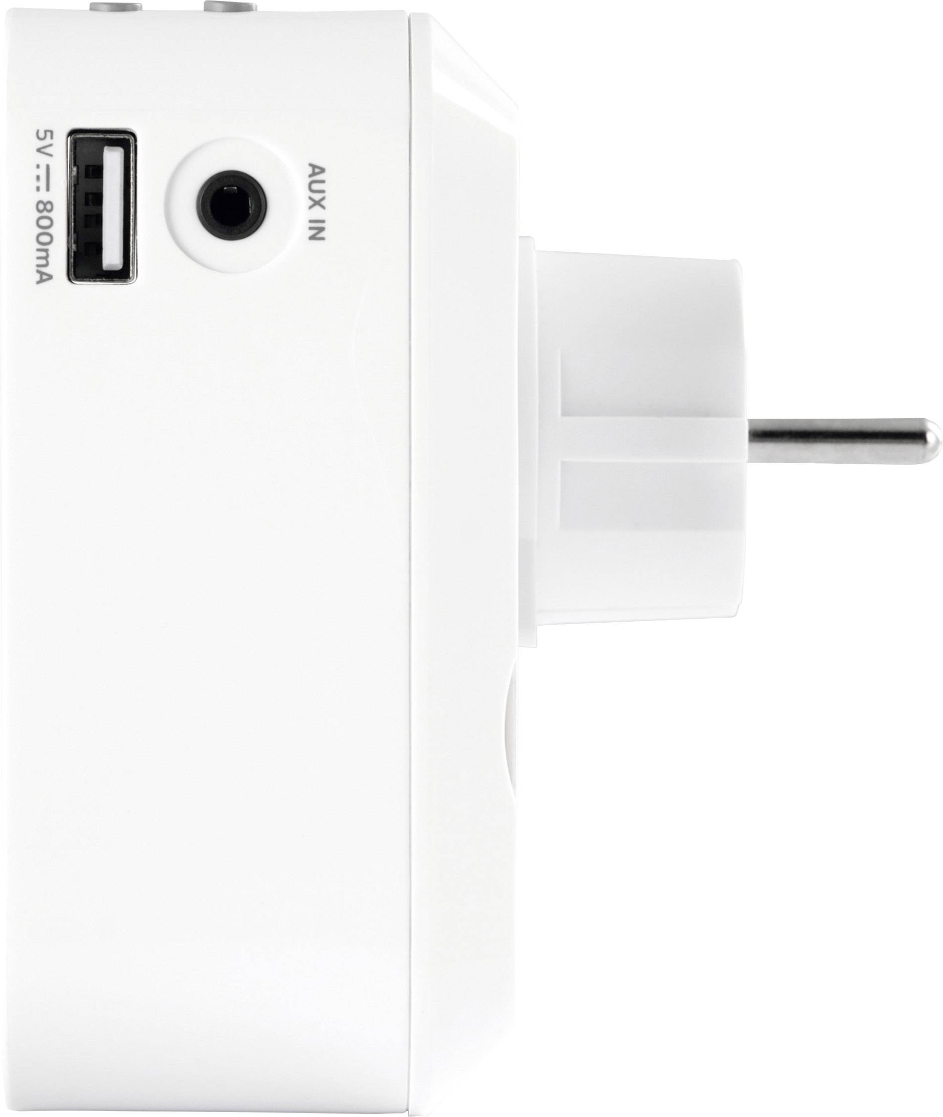 TechniSat Digitradio Flex Steckdosenradio DAB+, UKW AUX, Bluetooth®, USB   Weiß