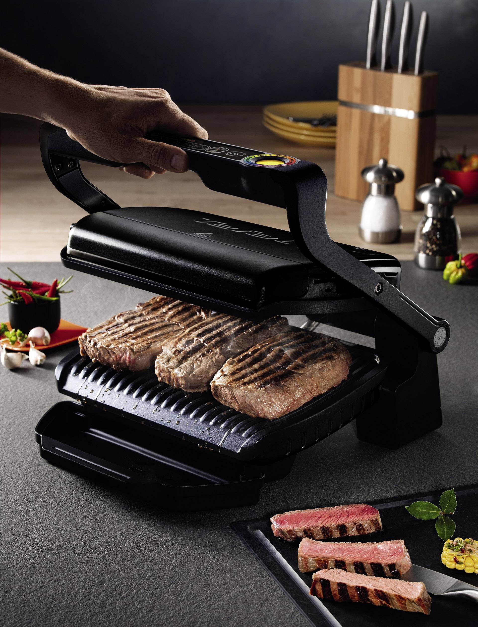 Tefal Optigrill+ Snacking & Baking Elektro Kontaktgrill Automatische Temperaturanpassung Schwarz