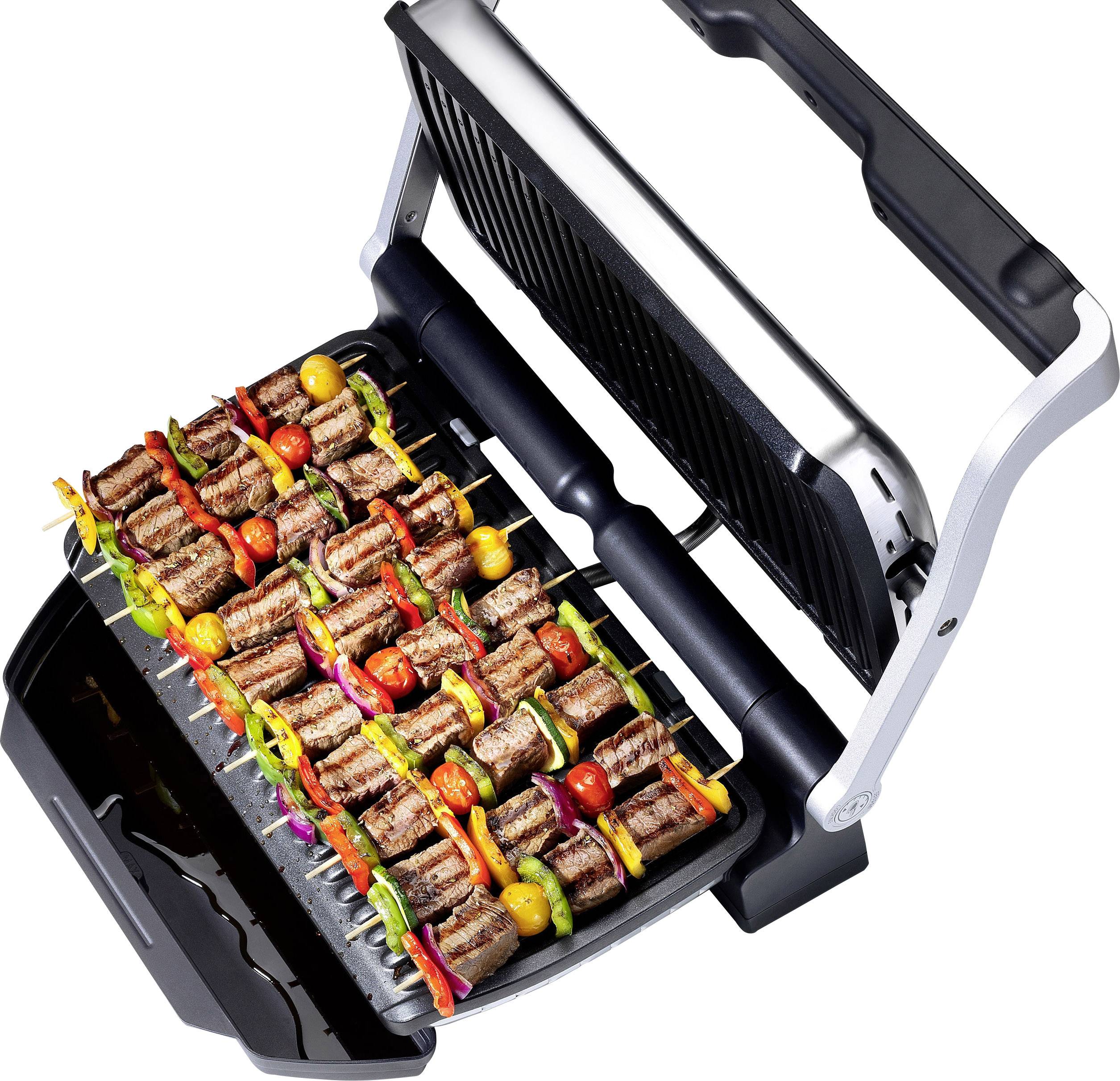 Tefal Optigrill + XL Elektro Kontaktgrill Automatische Temperaturanpassung Edelstahl (gebürstet), Schwarz