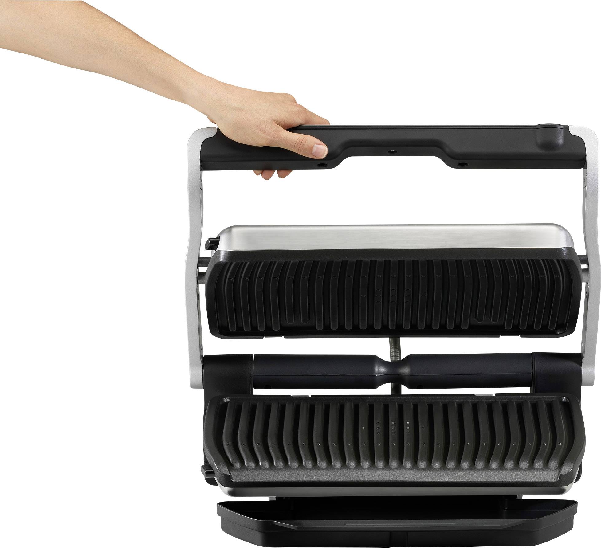 Tefal Optigrill + XL Elektro Kontaktgrill Automatische Temperaturanpassung Edelstahl (gebürstet), Schwarz