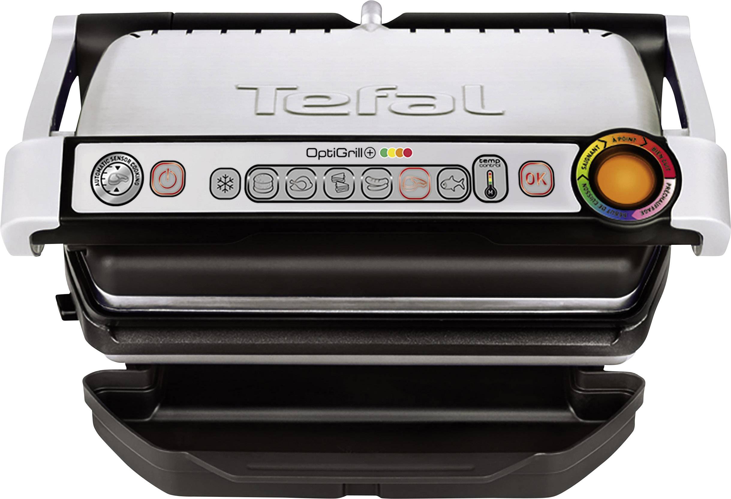 Tefal Optigrill+ Elektro Kontaktgrill Automatische Temperaturanpassung Edelstahl (gebürstet), Schwa