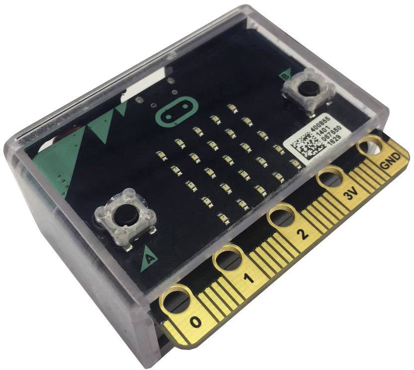 Axxatronic CBDBMBB-BLK-CON SBC-Gehäuse Passend für: micro:bit inkl. Batteriefach Transparent, Schwarz