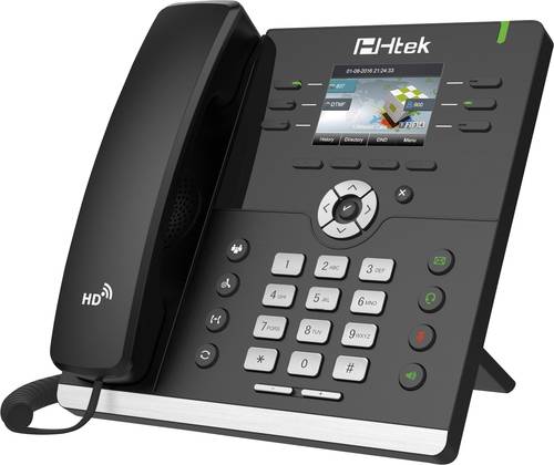 TipTel Htek UC923 Schnurgebundenes Telefon, VoIP Freisprechen, Headsetanschluss Farb-TFT/LCD Schwarz