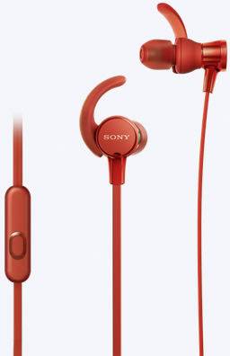 Sony MDR-XB510AS  Sport In Ear Kopfhörer In Ear Wasserbeständig, Schweißresistent Rot