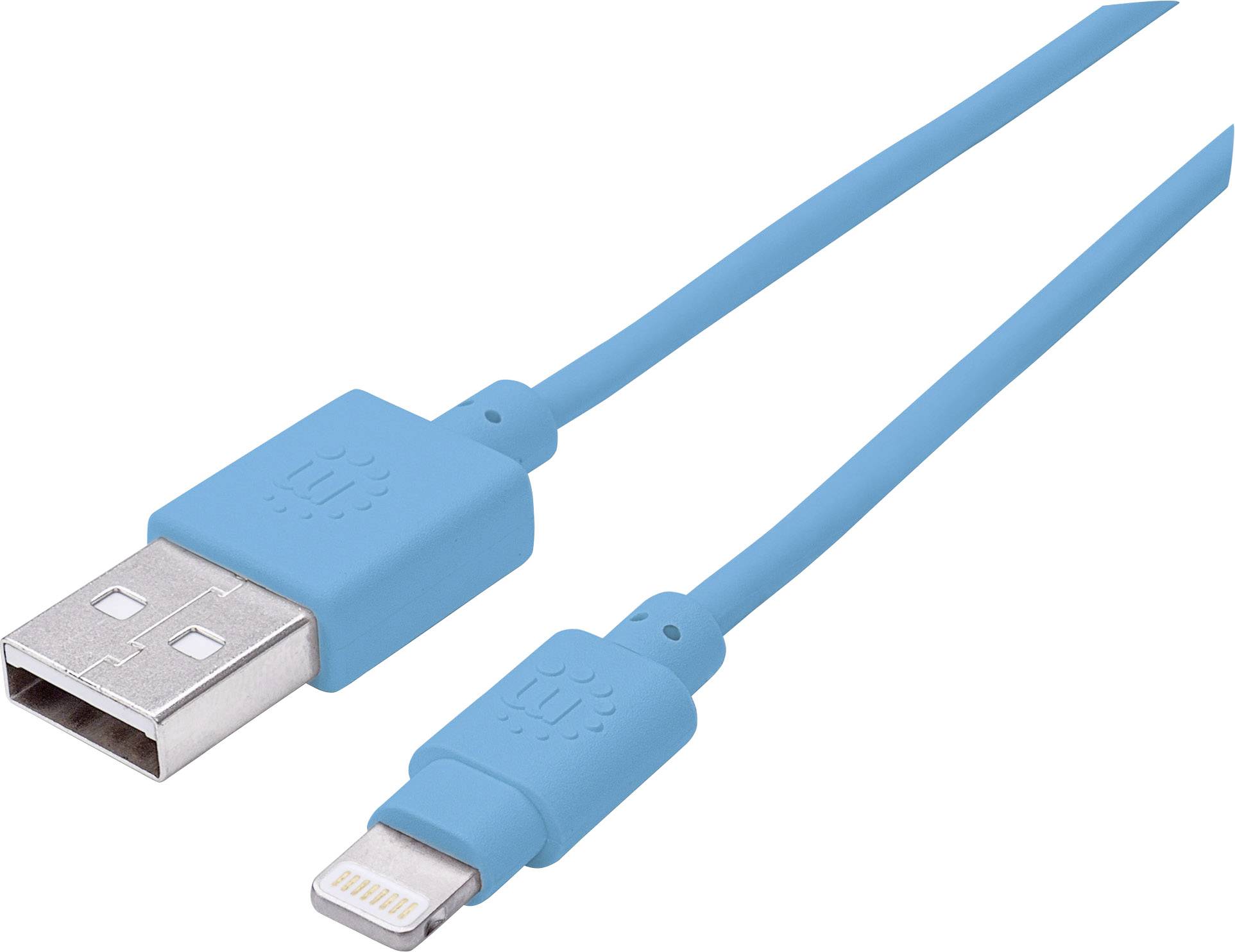 Manhattan USB-Kabel 15.00 cm Blau Folienschirm, UL-zertifiziert 394437