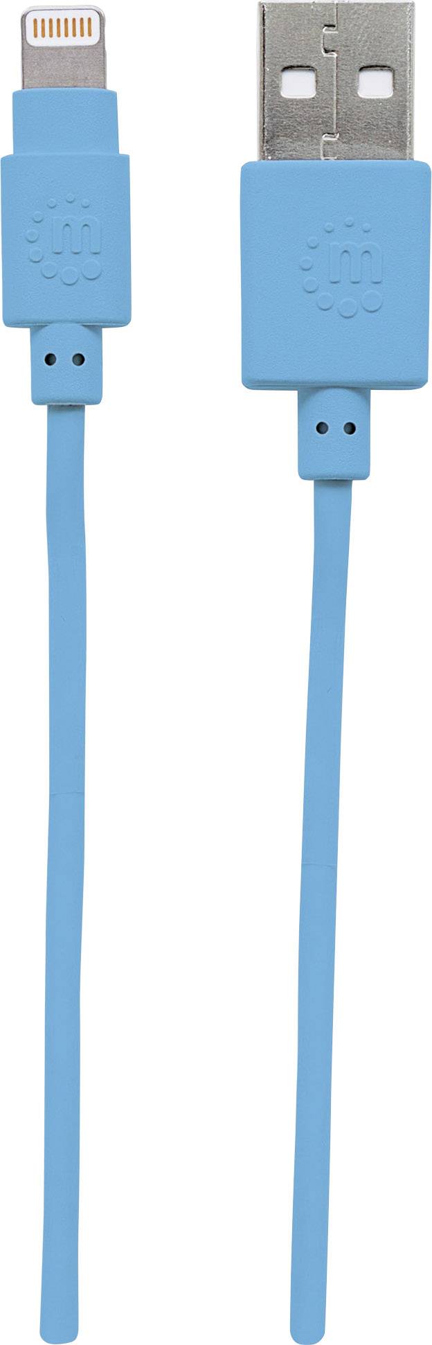 Manhattan USB-Kabel 15.00 cm Blau Folienschirm, UL-zertifiziert 394437