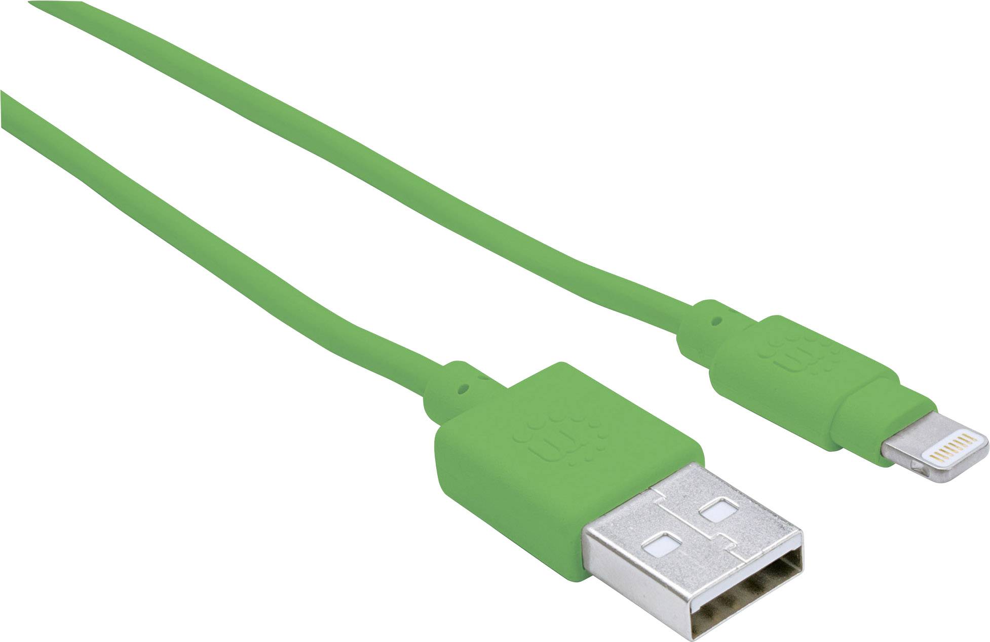 Manhattan USB-Kabel 15.00 cm Grün Folienschirm, UL-zertifiziert 394444