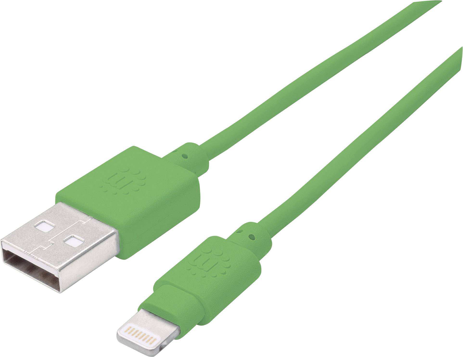 Manhattan USB-Kabel 15.00 cm Grün Folienschirm, UL-zertifiziert 394444